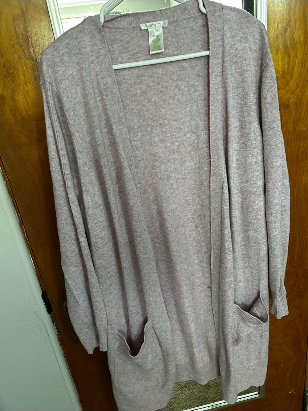 Matty M Open-Front Cardigan in Dusty Mauve